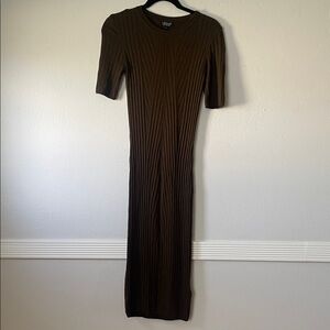 Topshop Chocolate Brown Midi Dress